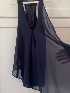 Converse Navy Blue Layered Racerback Tank Top - Size M